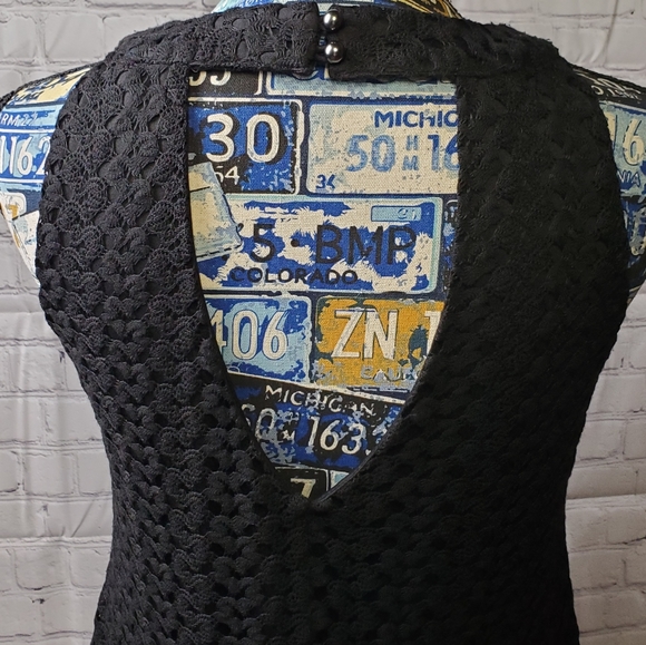 ROXBERI ARIANA BLACK LACE OPEN BACK ALINE DRESS - Picture 4 of 8